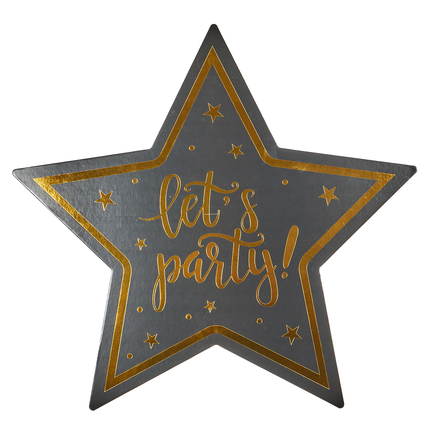 Lets Party Star Grazing Board - Black and Gold Image 1