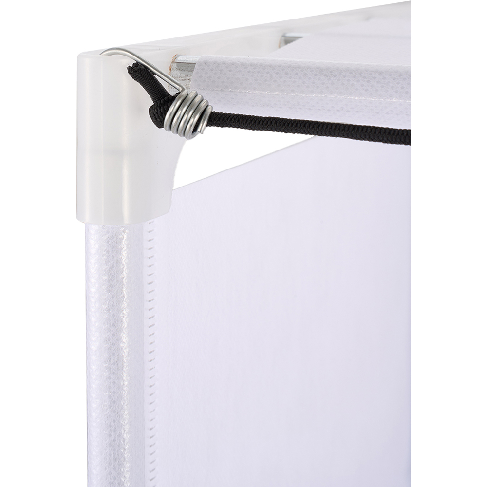 Living and Home 4-Tier White Freestanding Portable Wardrobe with Double-Row Storage and Curtain Image 4