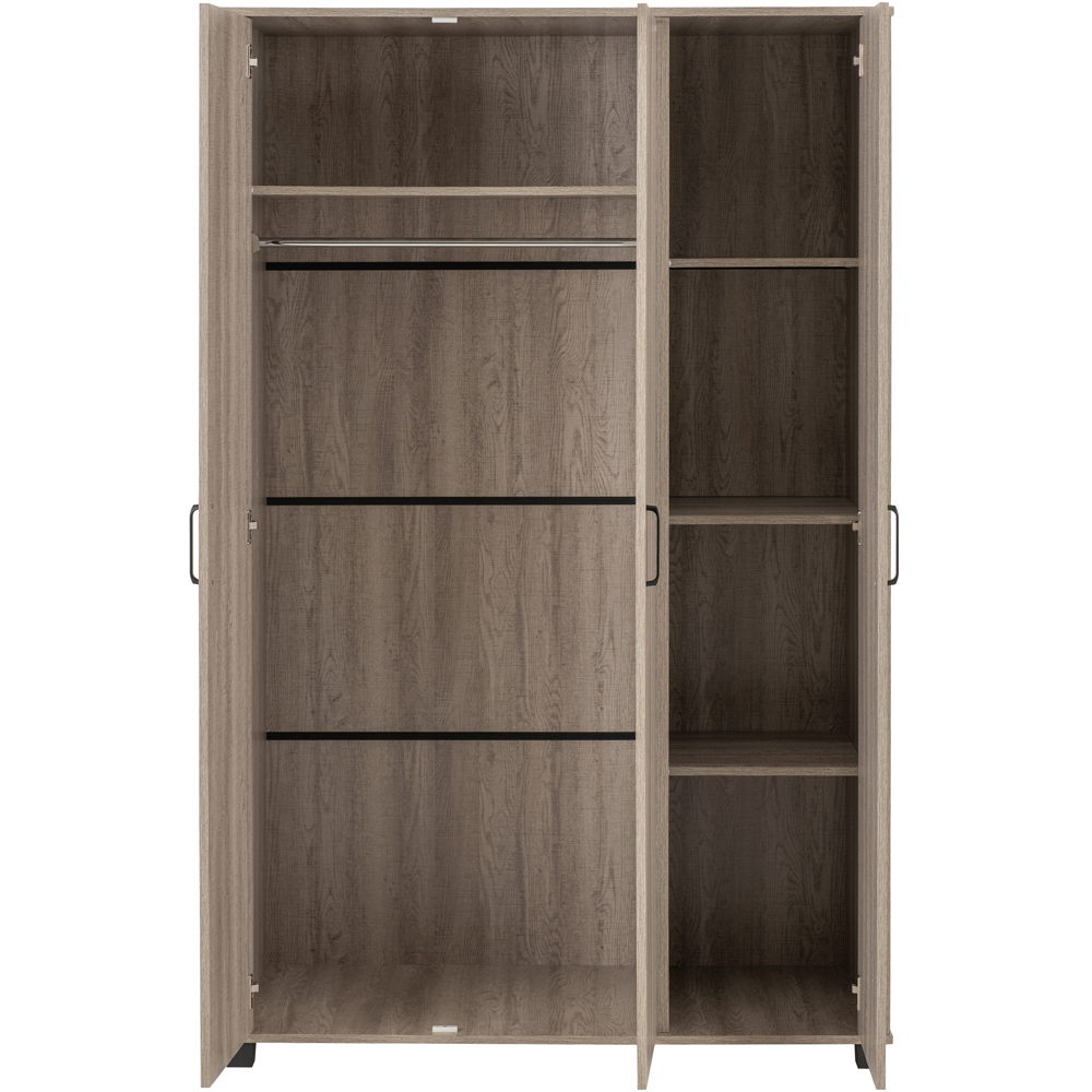 Seconique Oliver 3 Door Light Oak Effect Wardrobe Image 4