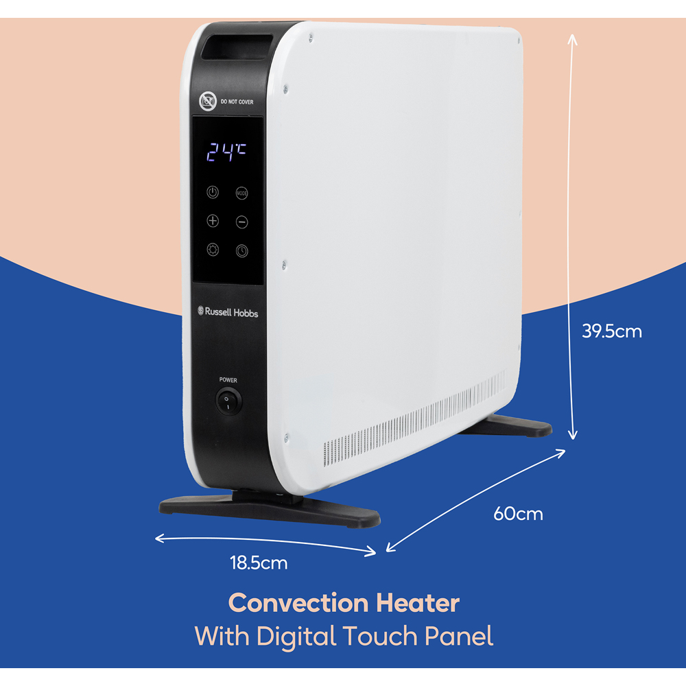 Russell Hobbs RHCVH2003W White Digital Touch Panel Convection Heater 2000W Image 8