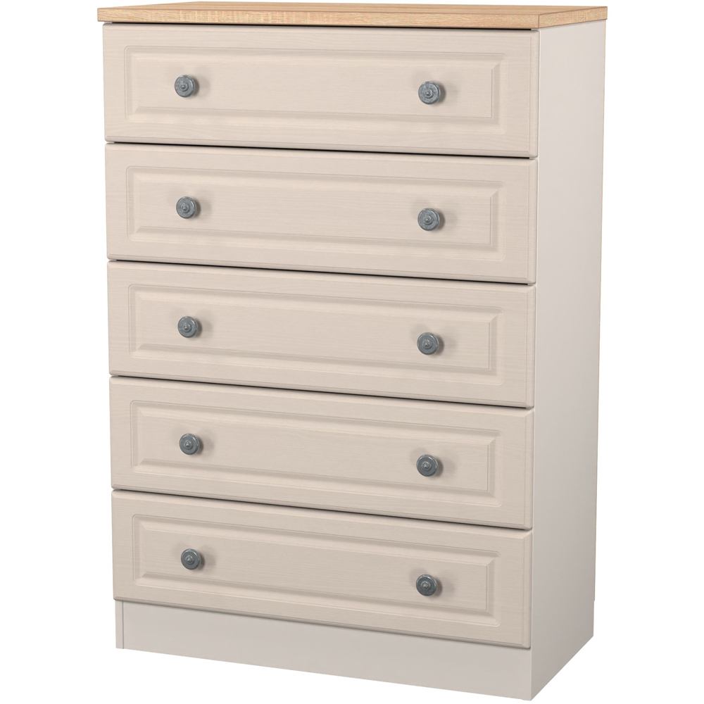 Crowndale Norfolk 5 Drawer Kashmir Ash and Bardolino Oak Chest of Drawers Ready Assembled Image 3