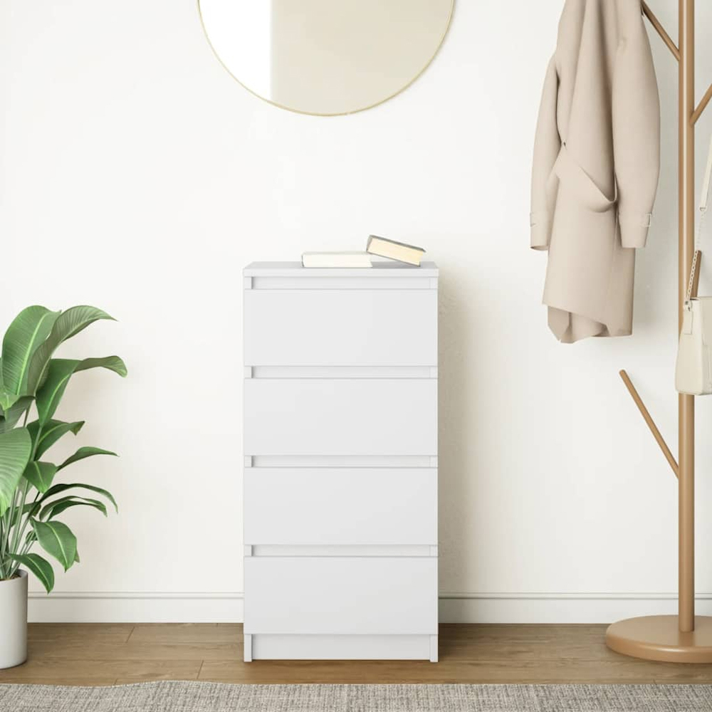 vidaXL 4 Drawer White Sideboard Image 3