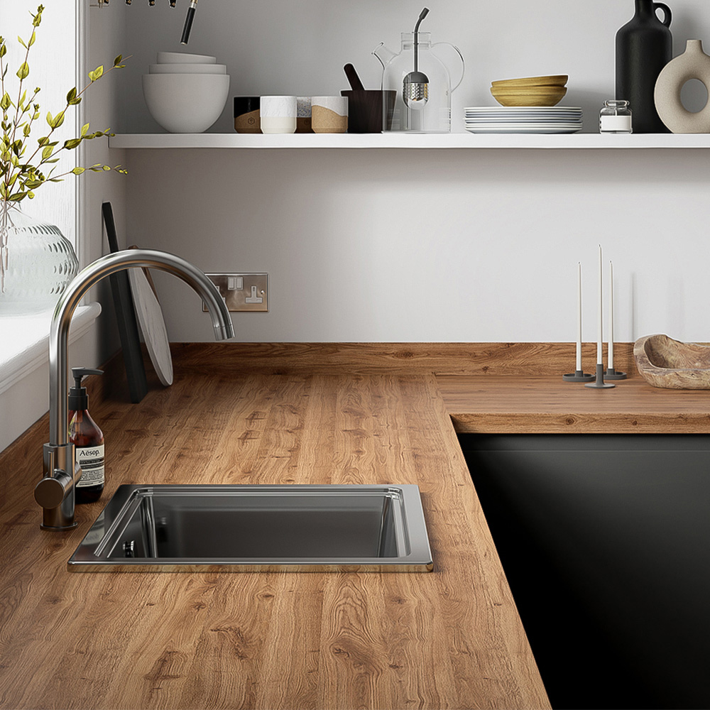 Wilsonart Chalet Oak Postformed Breakfast Bar Worktop 38mm Image 6