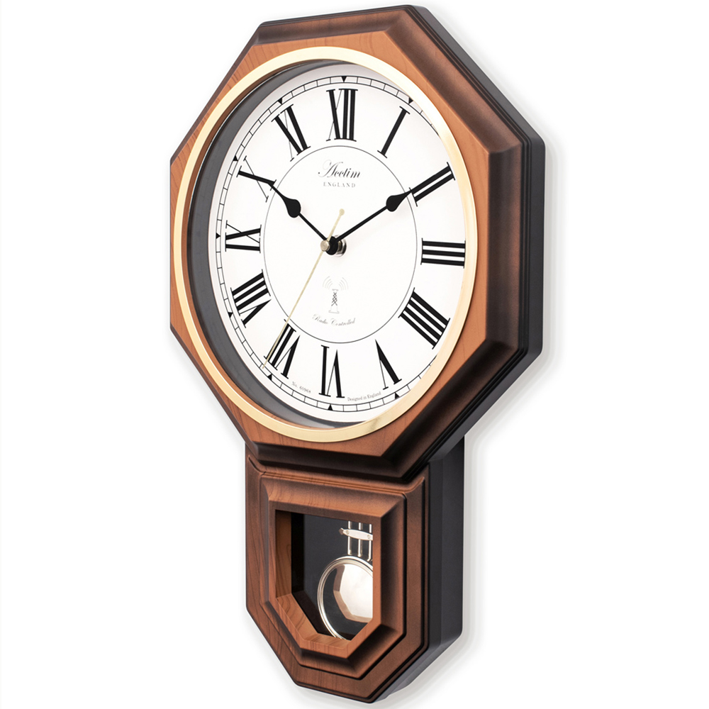Acctim Yarnton Dark Wood Effect Radio-Controlled Pendulum Wall Clock 43cm Image 3