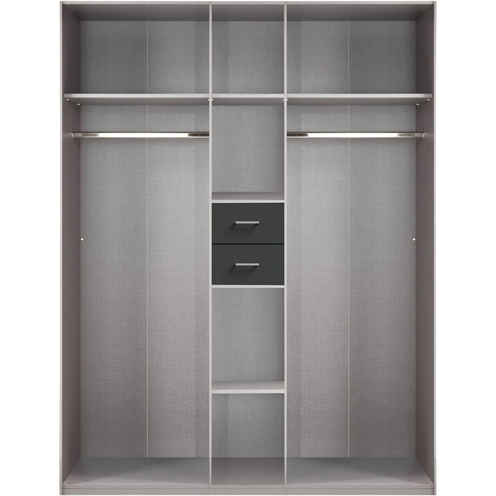 TJ'S Dillingen 6 Door Viking Oak Wardrobe with Mirror Image 3