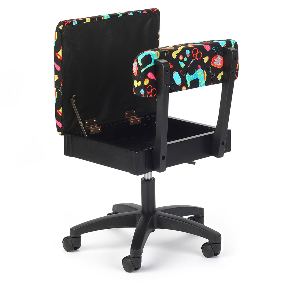 Sewing Online HT2014 Black Sewing Notions Design Hydraulic Sewing Chair with Underseat Storage Image 3