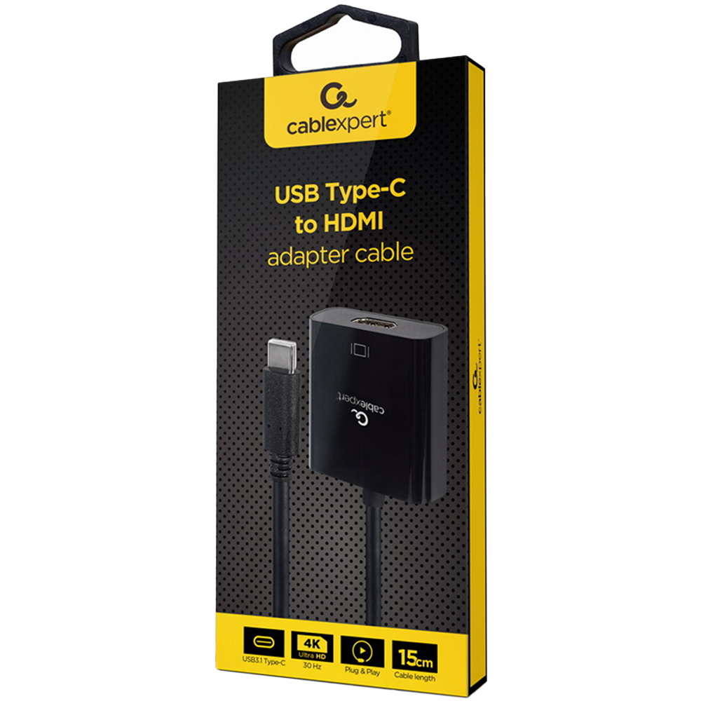 Cablexpert 15cm 4K UHD USB Type C to HDMI Adapter Cable Image 2