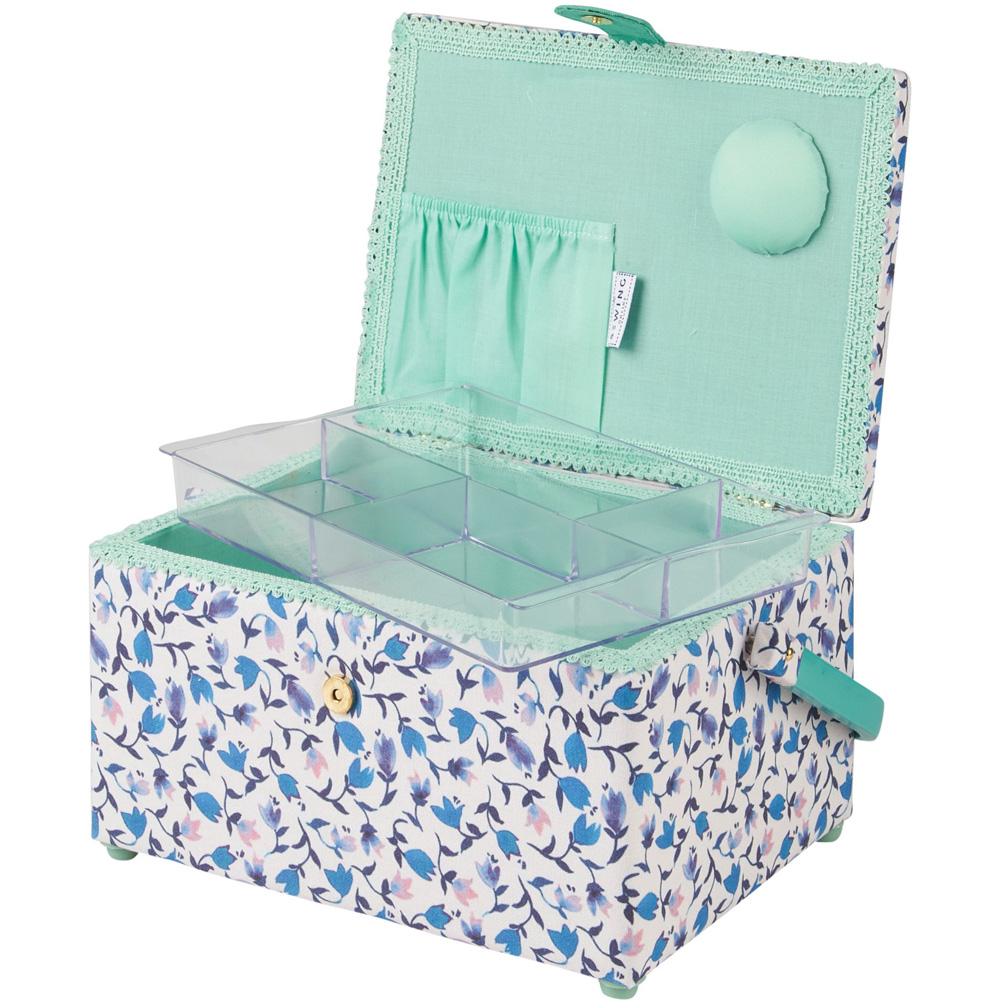 Sewing Online Multicolour Hearts and Buttons Medium Sewing Basket with Carry Handle Image 2
