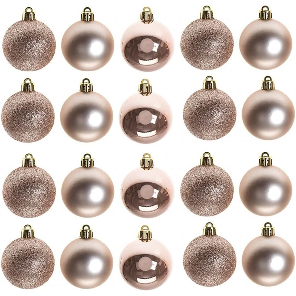 Shatchi 5cm Rose Gold Shatterproof Christmas Bauble 12 Pack Image 3