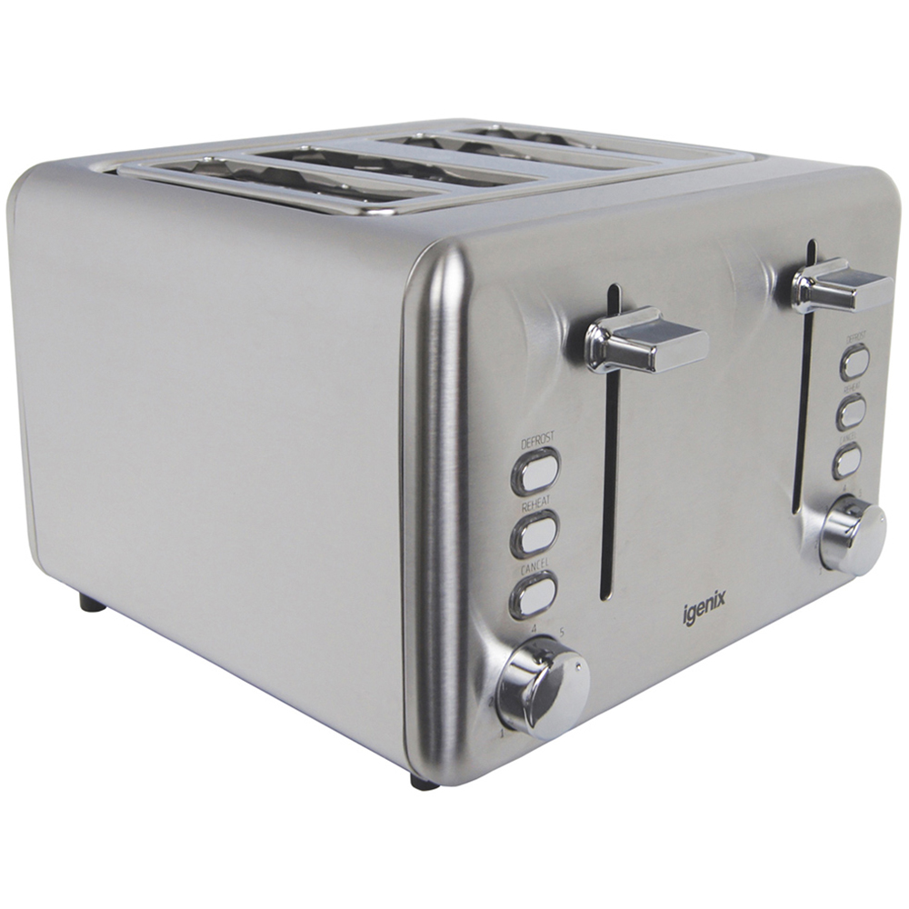 Igenix IG3204 Silver 4-Slice Toaster Image 1