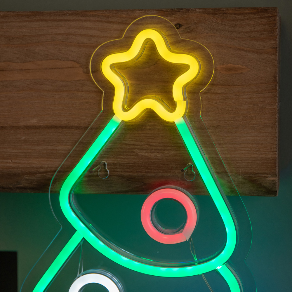 Samuel Alexander Multicolour LED Light Up Christmas Bauble Tree Neon Sign 40cm Image 6