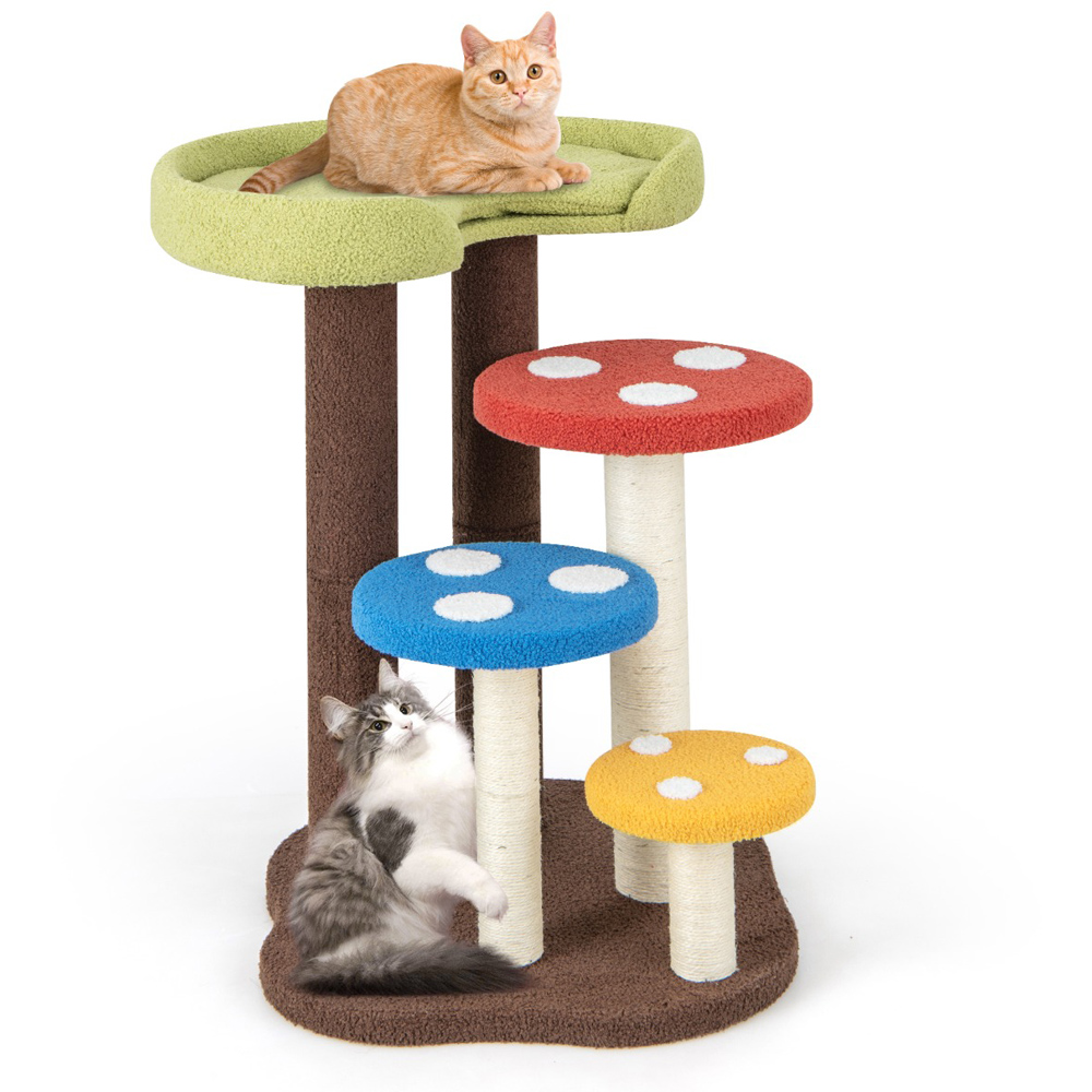 Costway Multicolour Cat Tree with Sisal Posts and Platforms Image 3