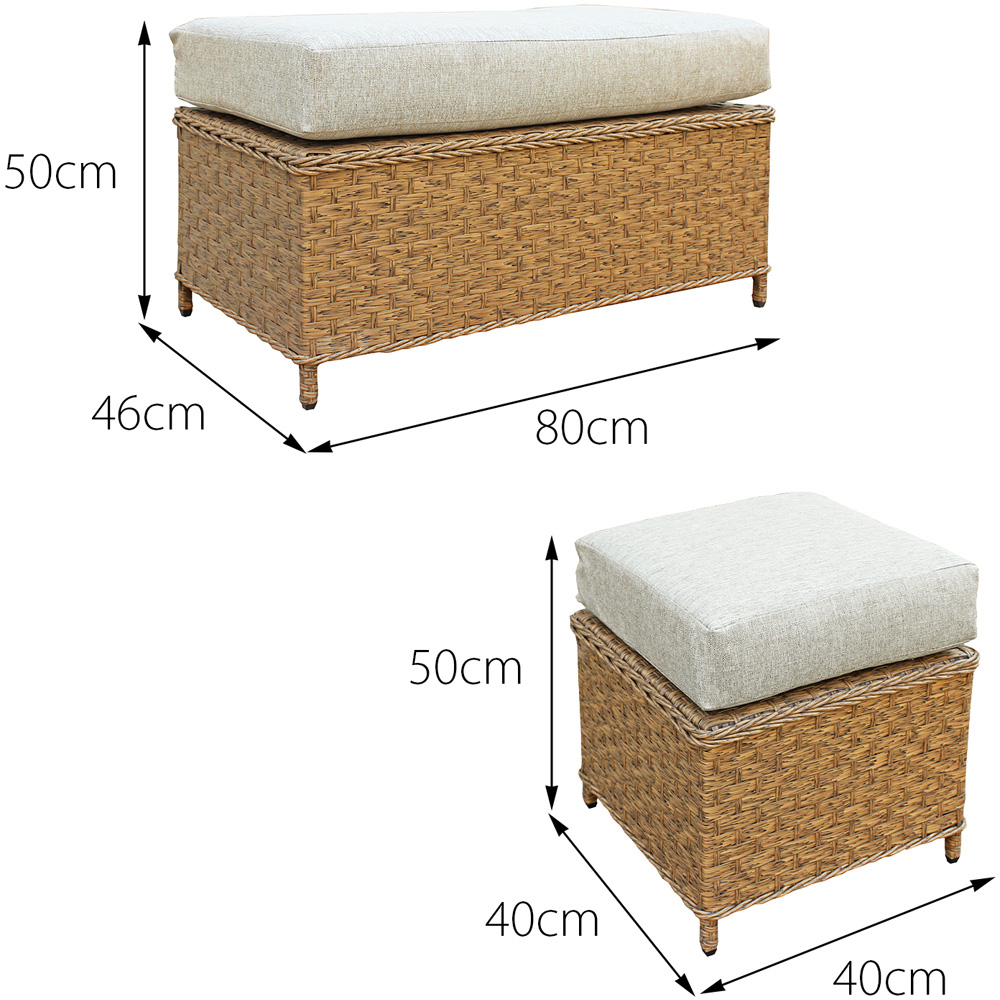 Oseasons Buxton 9 Seater Mixed Brown and Taupe Rattan Corner Lounge Set with Firepit and Cushions Image 7