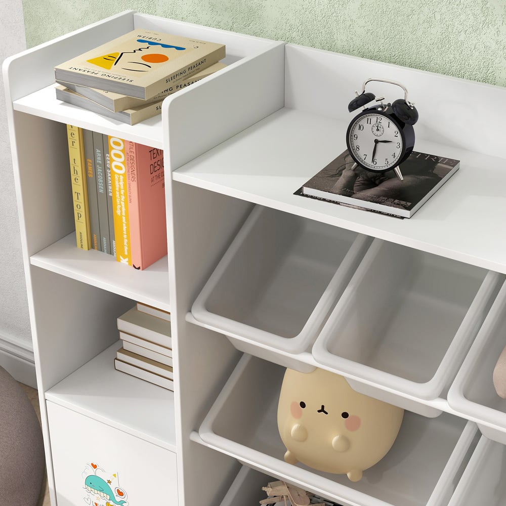 AIYAPLAY 8 Bin White Kids Toy Storage Organiser Image 4