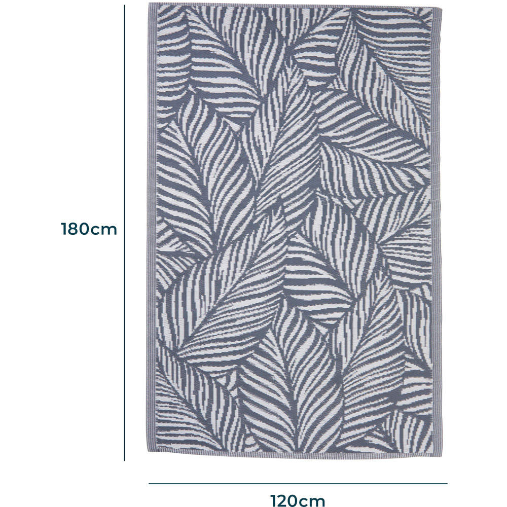 Jack Stonehouse Grey Leaf Waterproof Anti-Slip Outdoor Rug 120 x 180cm Image 4