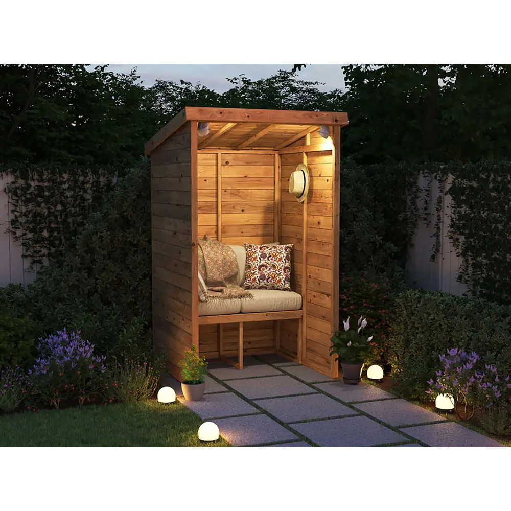 Dunster House Apocallipo 2 Seater 4 x 4ft Brown Pent Garden Arbour Image 3