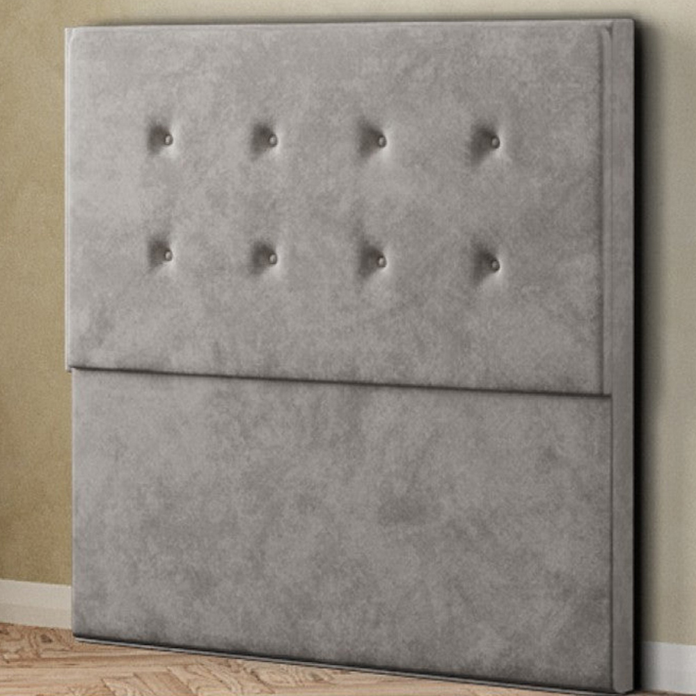 Eleganza Darlington Small Double Silver Plush Floor Standing Headboard Image 1