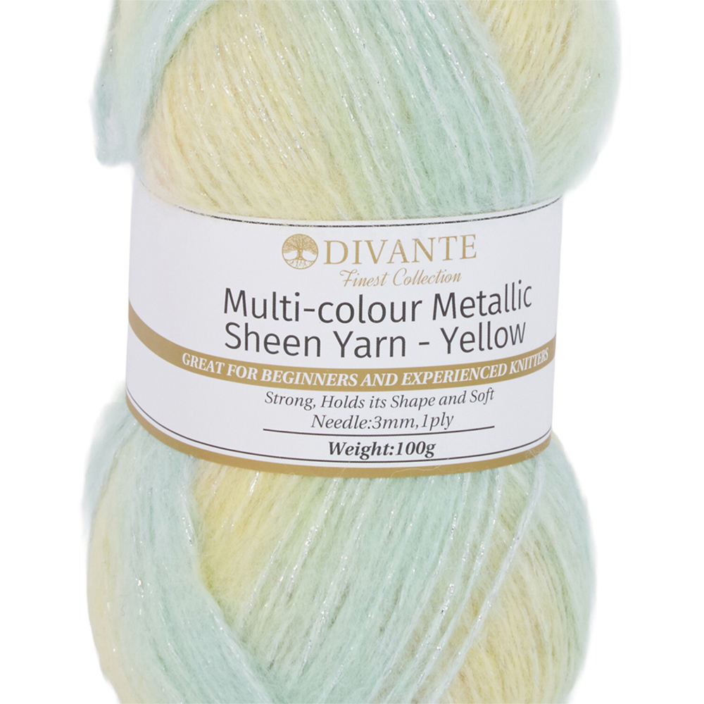 Multicolour Metallic Sheen Yarn Yellow Image 2