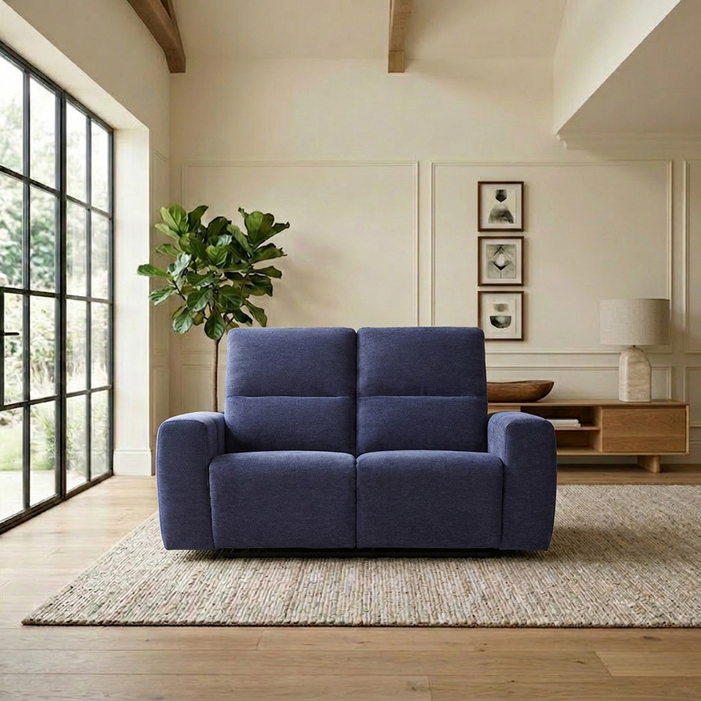Holborton Manual Recliner Sofa Navy Blue 2 Image 4