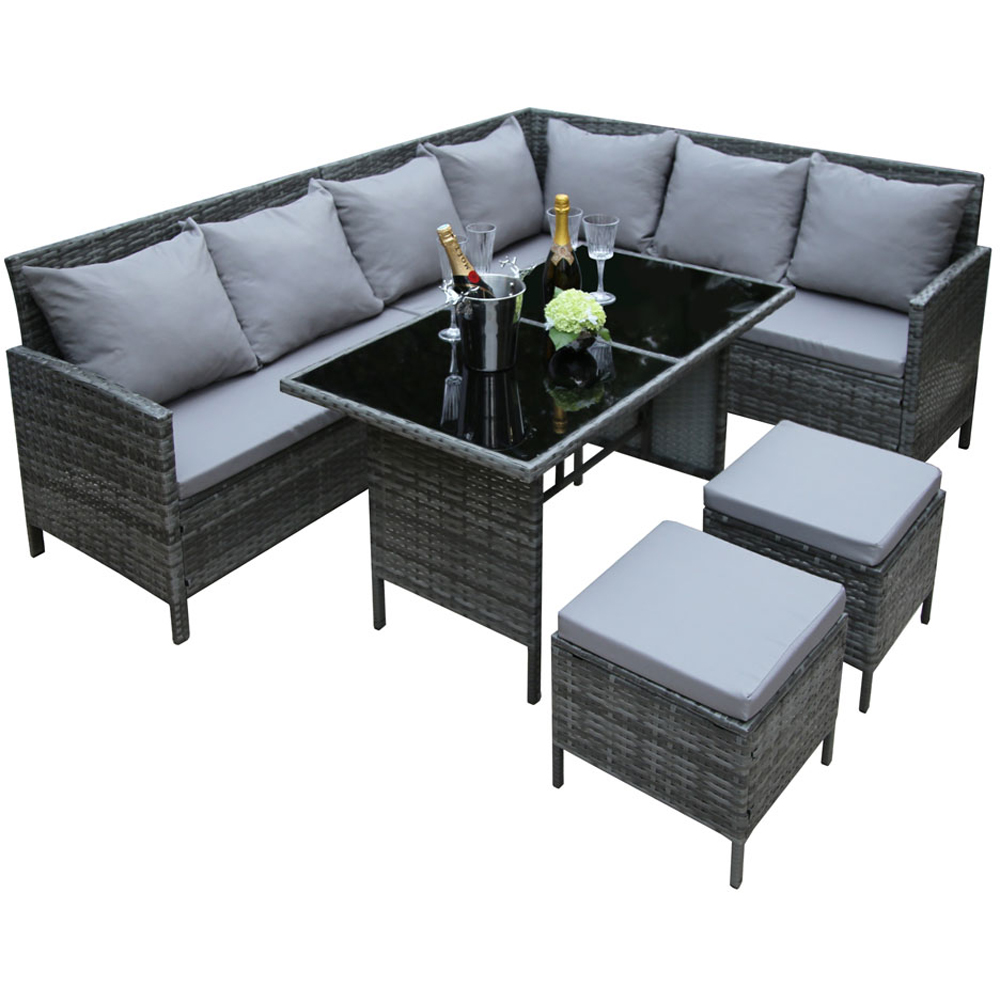 Thalia 8 Seater Rattan Sofa Set Grey Image 2