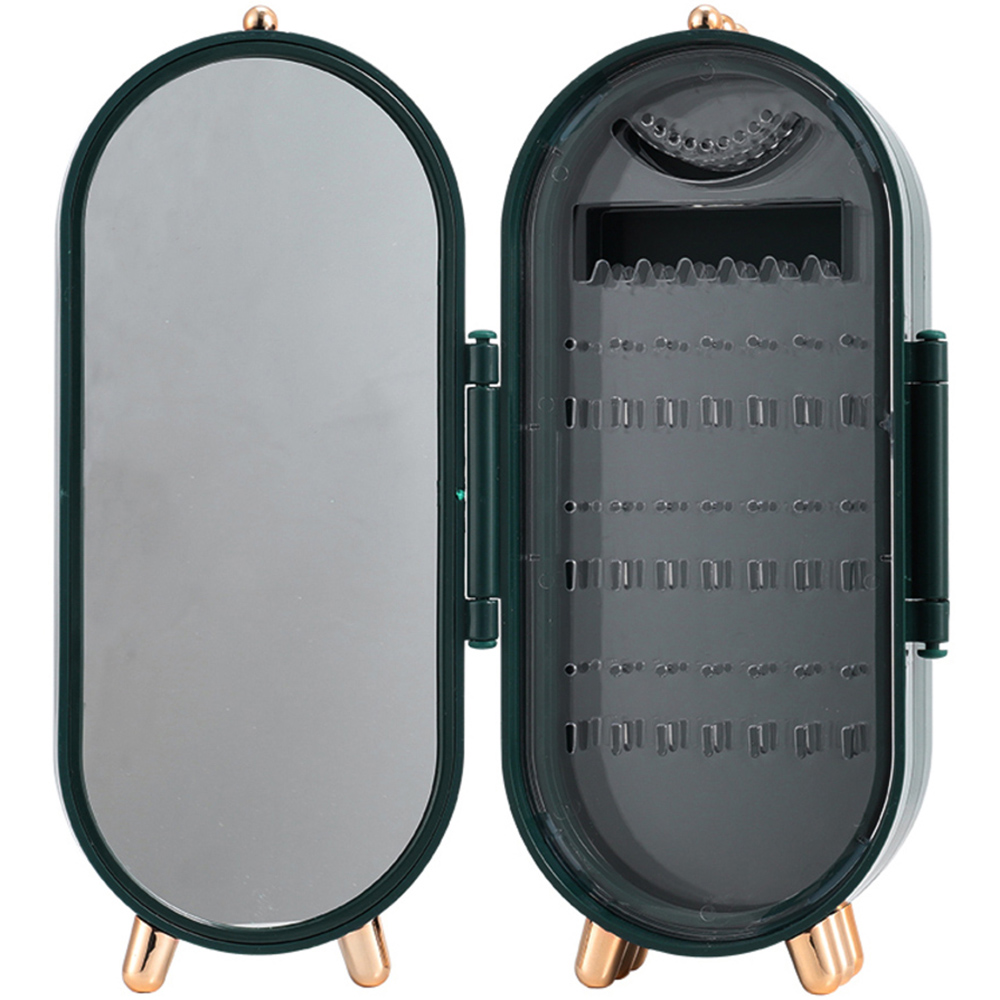 Living and Home 4 Tier Green Dustproof Jewellery Storage Box with Mirror Image 3