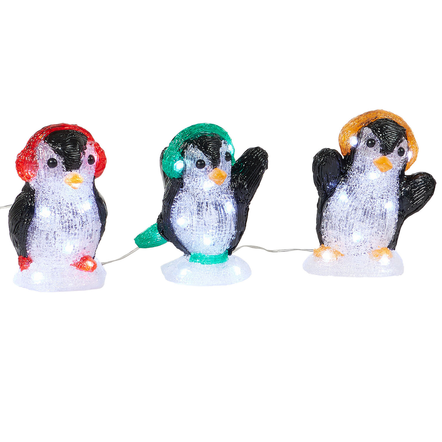 LED Acrylic Penguin Friends - Black & White Image 1