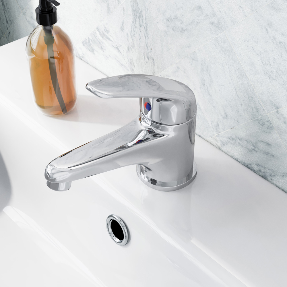 Nes Home Studio Dame Basin Mono Mixer Tap with Slotted Waste Chrome Image 3