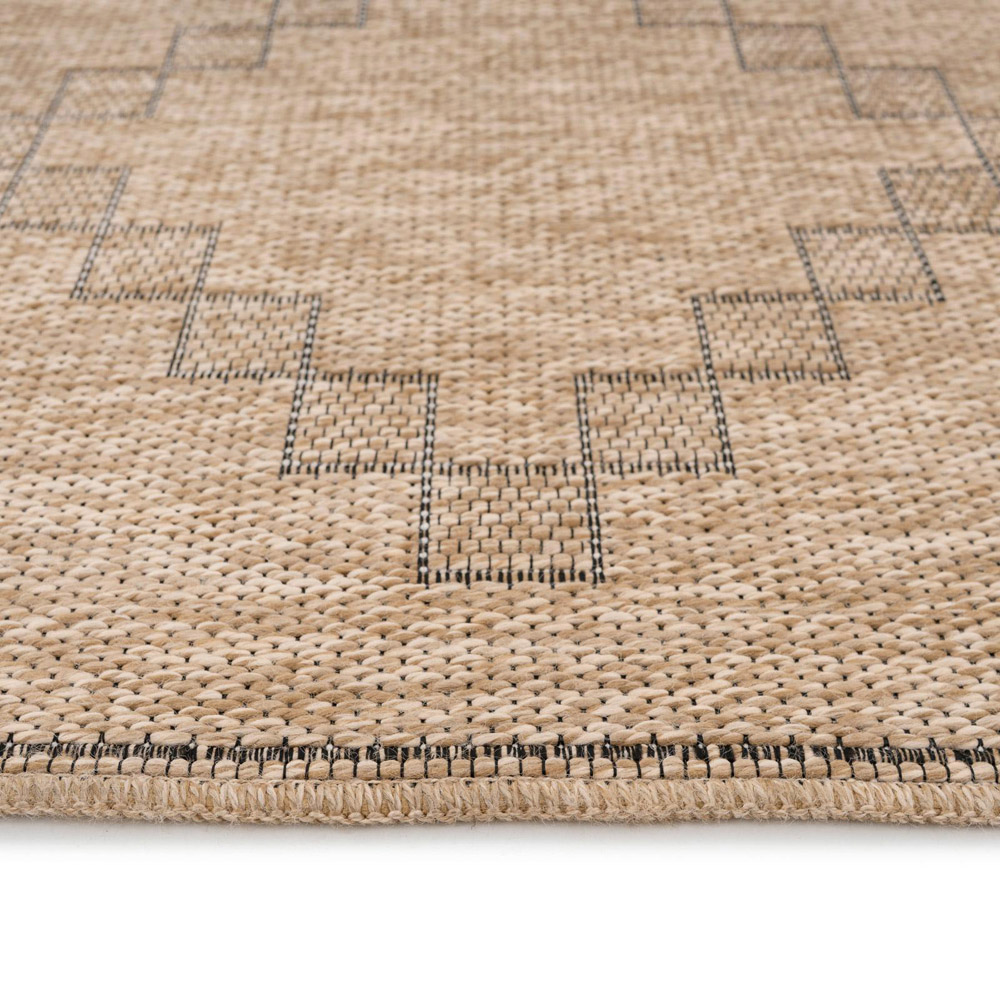 Kukoon Alva Neutral and Black Flat Geometric Rug 200 x 290cm Image 3