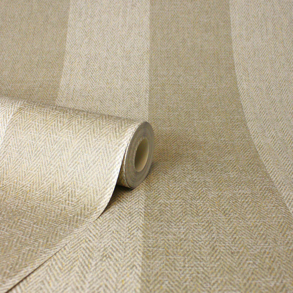 Crown Harris Stripe Natural Wallpaper Image 2