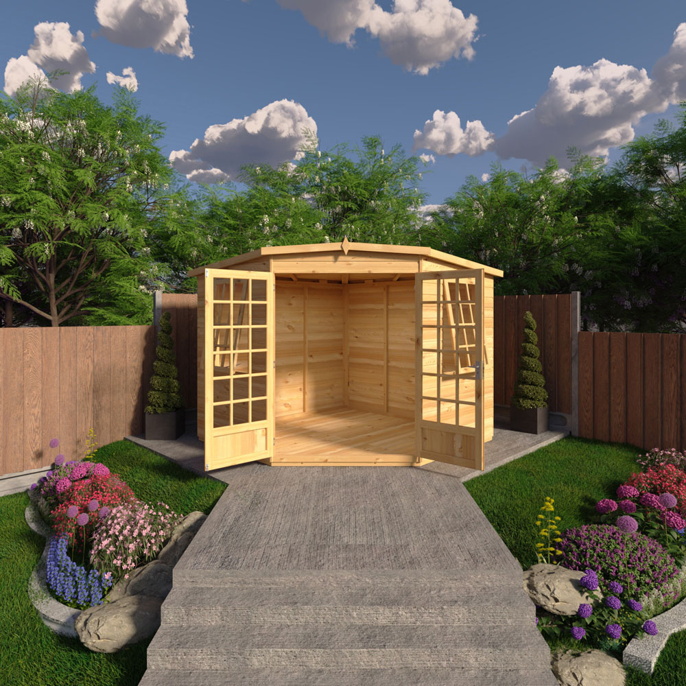 Shire Windsor 8 x 8ft Double Door Shiplap Pent Summerhouse Image 6