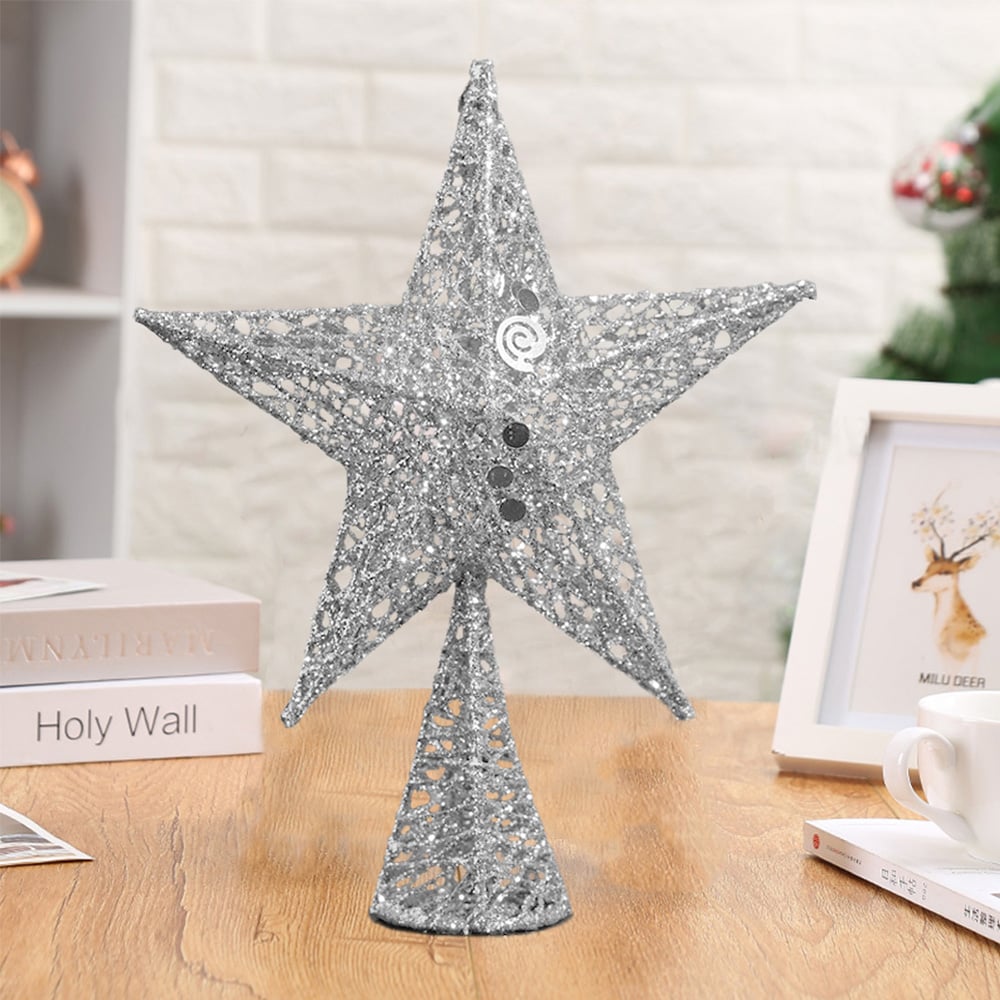 Living and Home Silver Start Wrought Iron Christmas Tree Topper 35cm Image 7