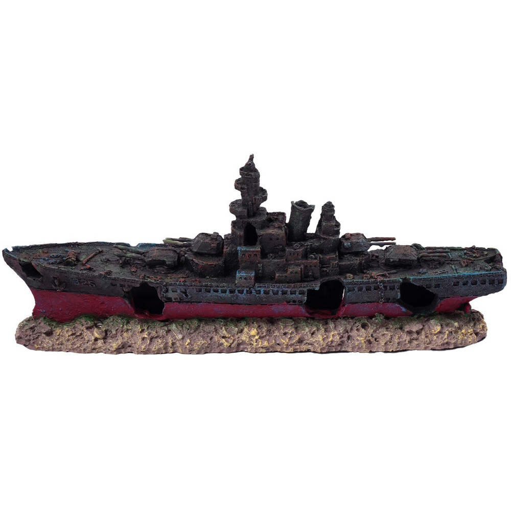 Sunken Warship Aquarium Ornament Wilko