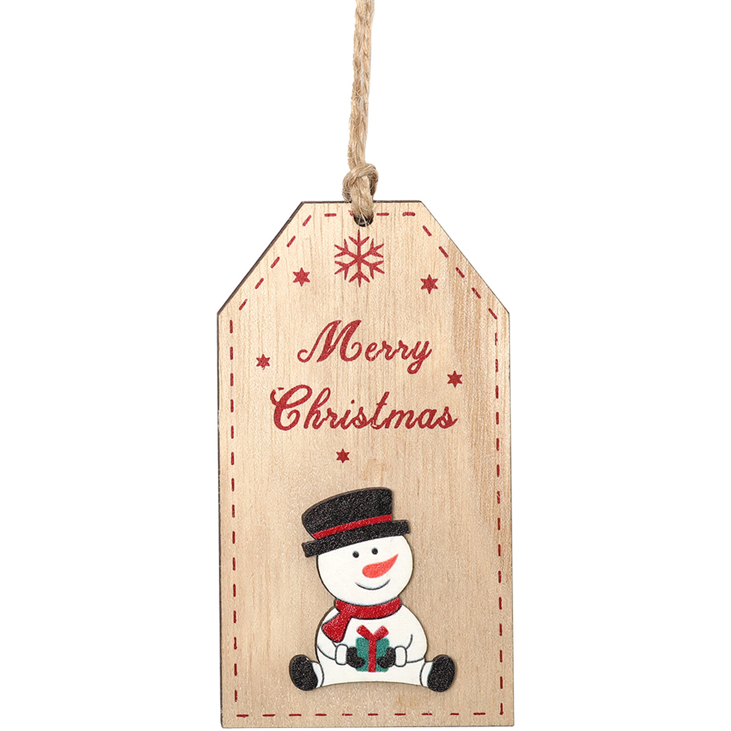 Set of 3 Wooden Tags Natural Image 4