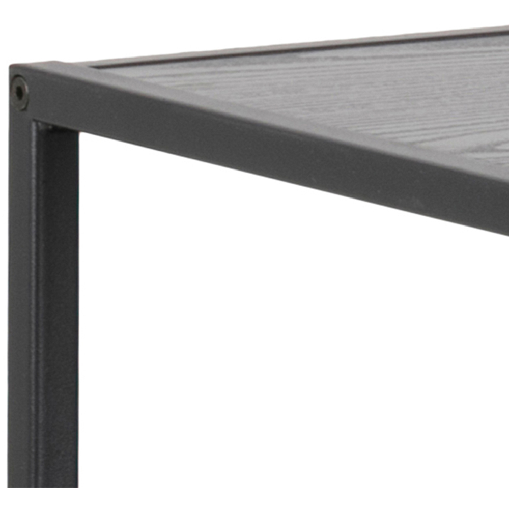 Florence Seaford 4 Shelf Black and Oak Metal Wide Bookcase Image 5