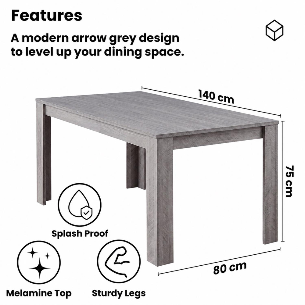 Portland 4 Seater Velvet Dining Set Grey Image 9