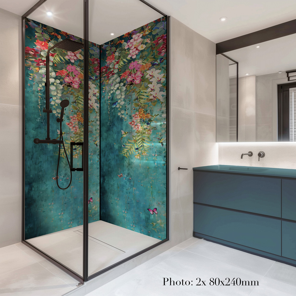 Splashbax Premium Artisan Botanical Cascade Acrylic Bathroom Wall Panel 2400 x 900mm Image 6