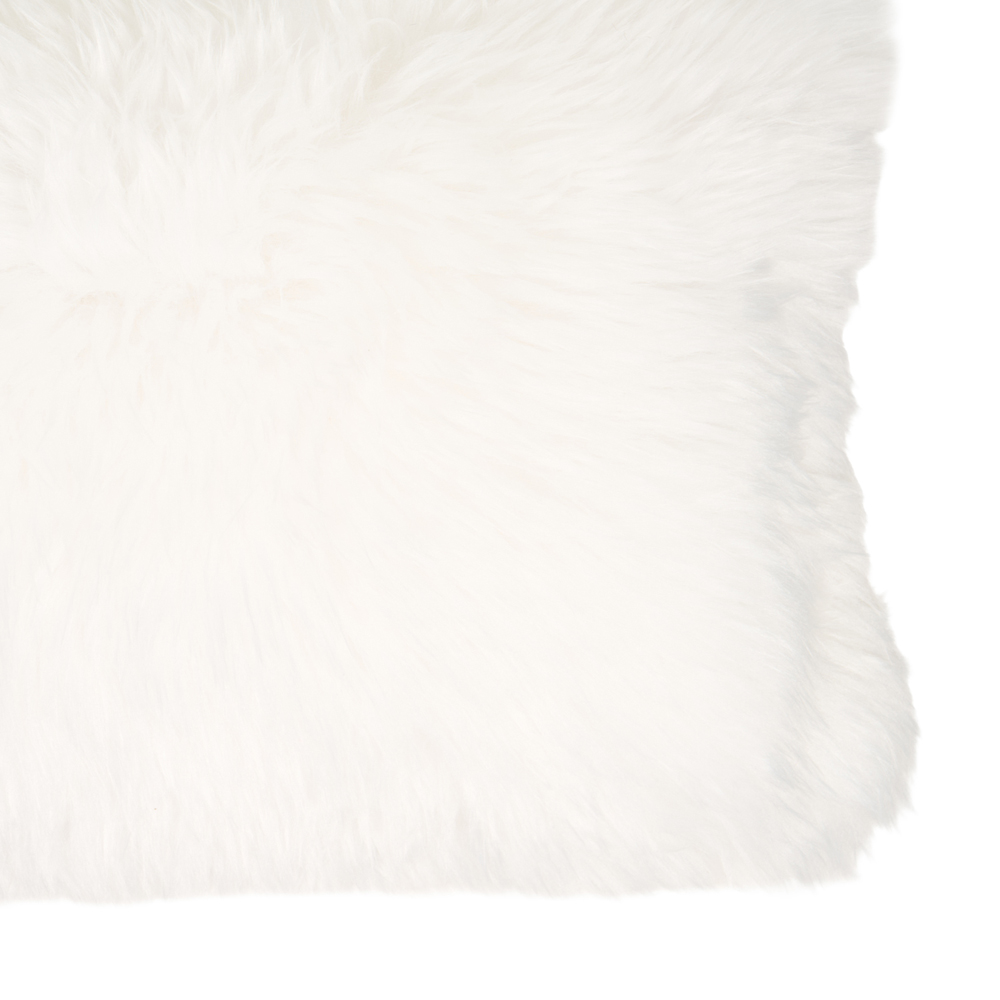 Calgary Faux Fur Bolster Cushion White Image 3