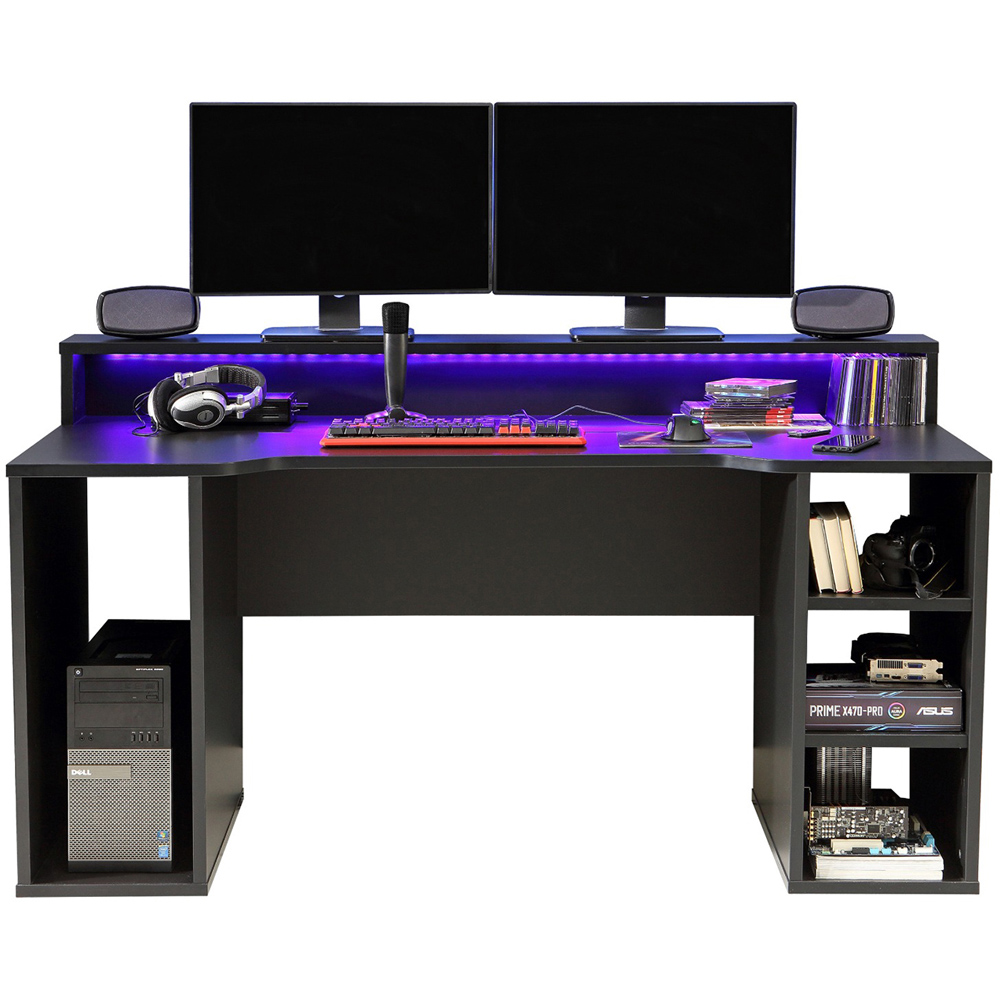 Flair Power X Colour Changing LED Gaming Desk Black Image 2