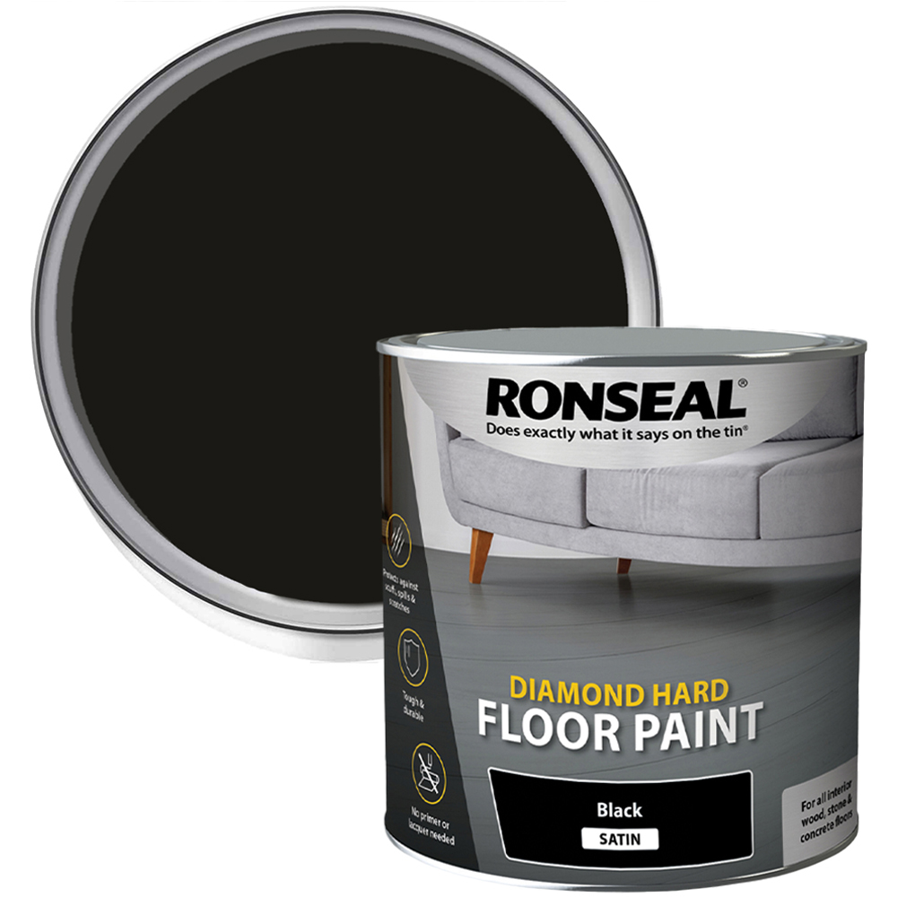 Ronseal Diamond Hard Black Floor Paint 2.5L Image 1