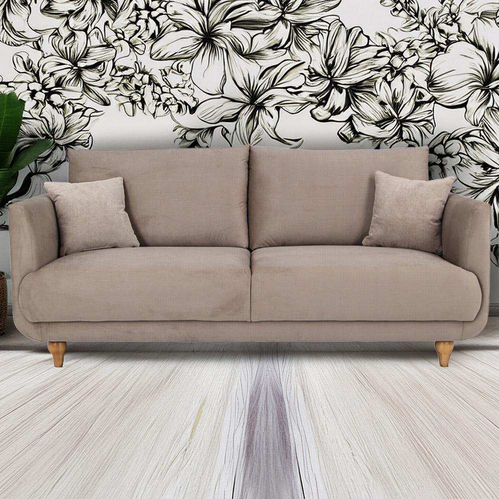Display Safa 3 Seater Beige Image 1