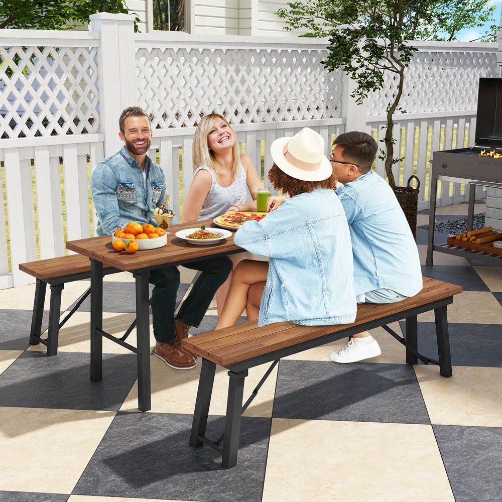 Costway 4 Seater Outdoor Foldable Dining Table Image 3