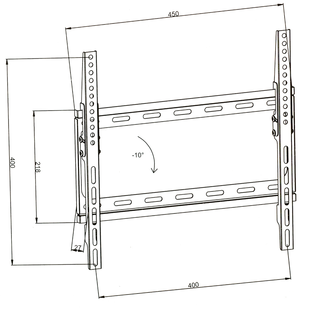 tectake 26 to 75 inch Width Adjustable and Tilt TV Bracket Image 4