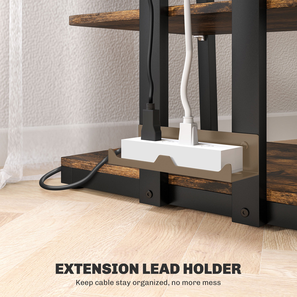 HOMCOM 4-Tier Rustic Brown HiFi Rack Stand Image 6