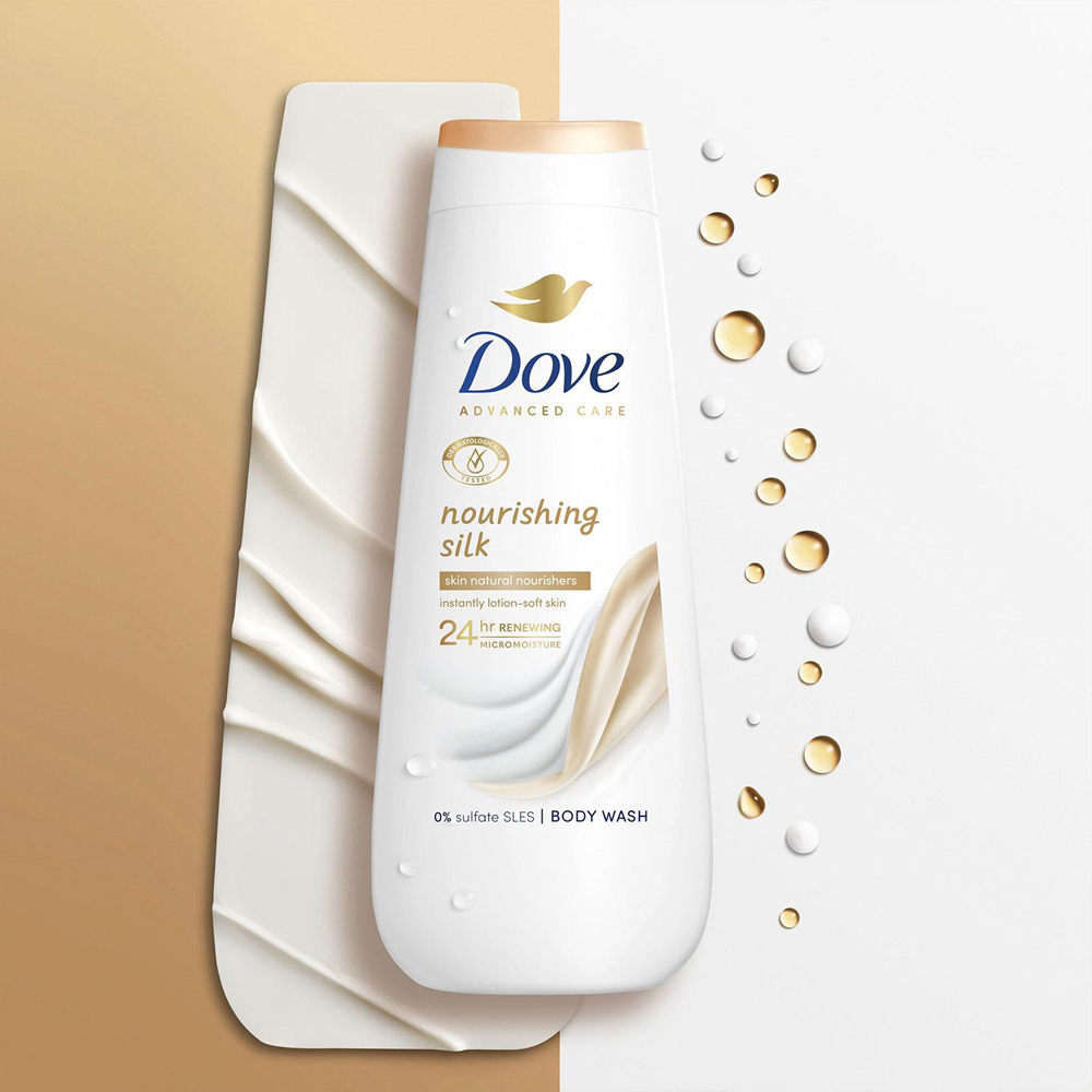 Dove Advanced Care Nourishing Silk Body Wash 225ml 12 Pack Image 4