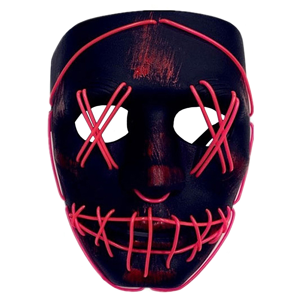 Jaoyeh Pink Halloween LED Stitched Purge Glowing Mask Image 2