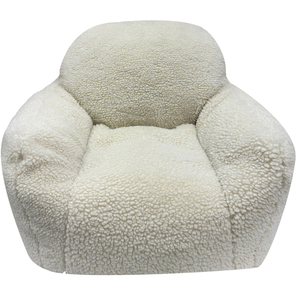 Kaikoo Cream Sherpa Fur Chair Image 2