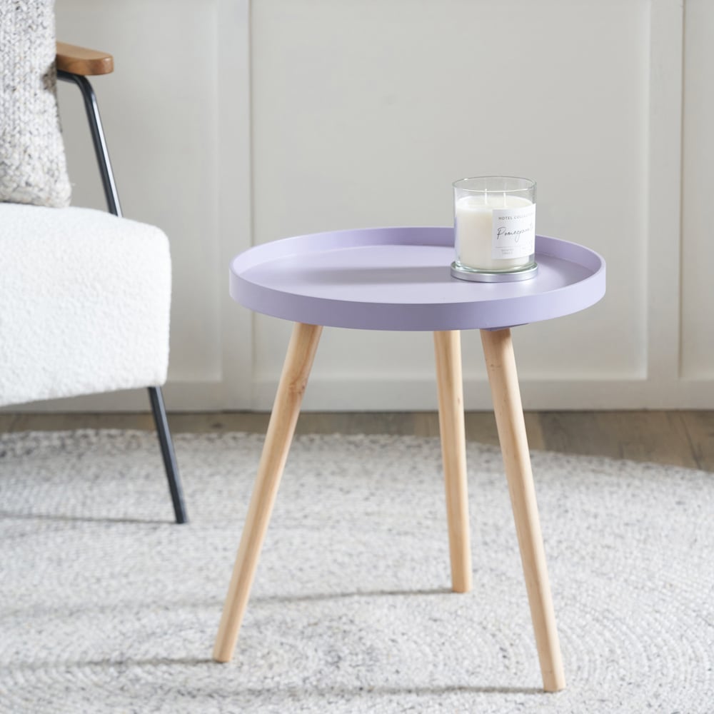 Pacific Lifestyle Halston Lilac Wood Veneer and Natural Pine Wood Side Table Image 5