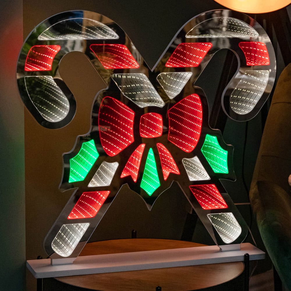 Samuel Alexander Infinity Candy Canes Light Up Christmas Decoration 2ft Image 1