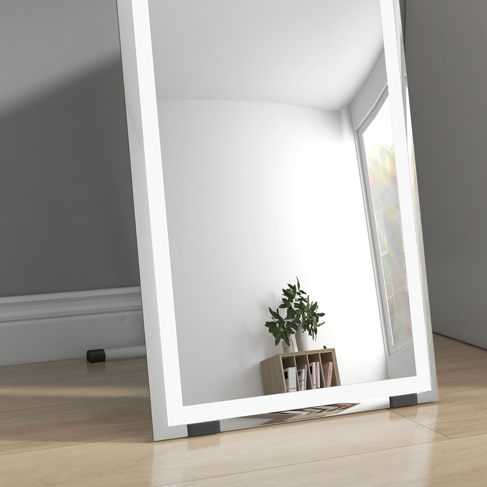Portland White LED Standing Full Length Mirror 150 x 40cm 32W Image 4