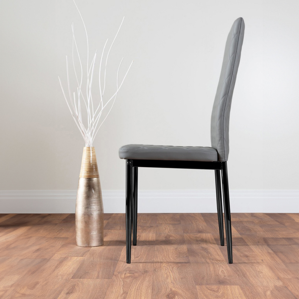 Furniturebox Molini Valera 4 Seater Dining Set Black and Grey Image 4